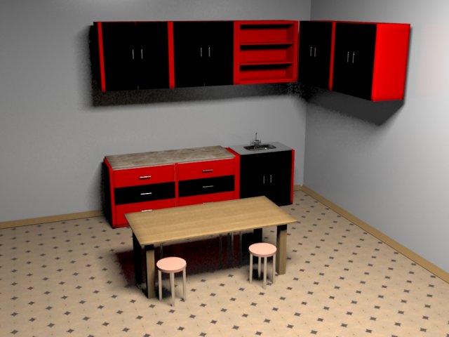 kitchen 3D Модель .c4d .max .obj .3ds .fbx .stl .blend 