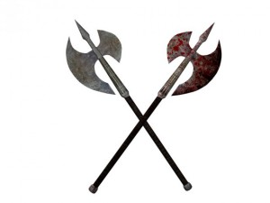two handed axe clean and bloody 3D Модель