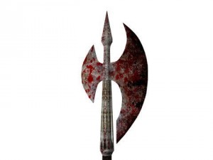 two handed axe clean and bloody 3D मॉडल