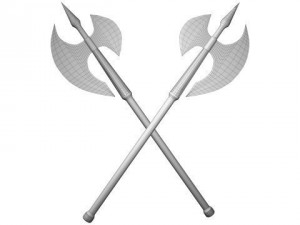 two handed axe clean and bloody 3D मॉडल