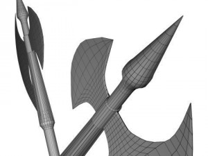 two handed axe clean and bloody 3D मॉडल