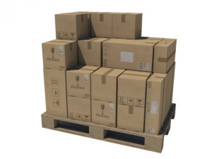 pallet with boxes 4 in 1 3D Модель