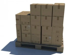 pallet with boxes 4 in 1 3D Model