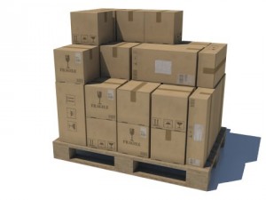 pallet with boxes 4 in 1 Modèle 3D