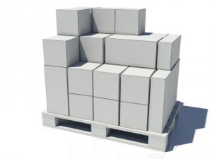 pallet with boxes 4 in 1 Modèle 3D
