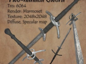 two handed sword 3D Модель