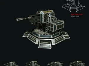 modular multilevel turrets mechs robots 3D Model