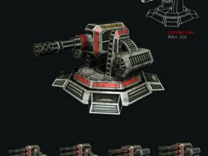 modular multilevel turrets mechs robots 3D Model