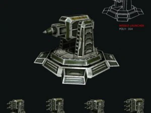 modular multilevel turrets mechs robots 3D Model