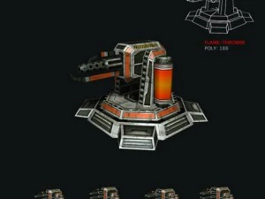 modular multilevel turrets mechs robots 3D Model