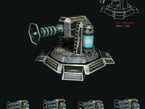 modular multilevel turrets mechs robots 3D Model
