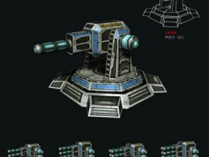 modular multilevel turrets mechs robots 3D Model