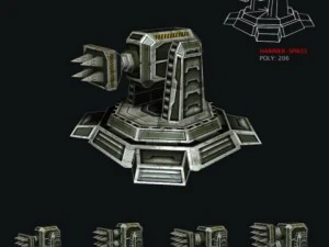 modular multilevel turrets mechs robots 3D Model