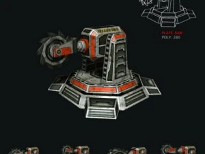 modular multilevel turrets mechs robots 3D Model