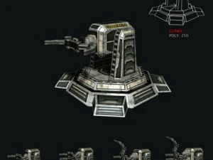 modular multilevel turrets mechs robots 3D Model