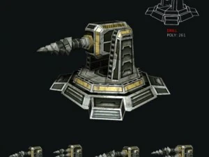 modular multilevel turrets mechs robots 3D Model