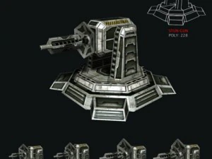modular multilevel turrets mechs robots 3D Model