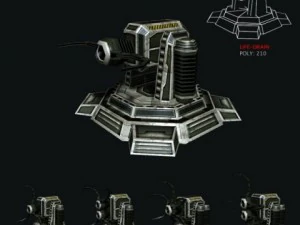 modular multilevel turrets mechs robots 3D Model