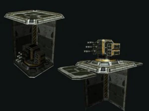 modular multilevel turrets mechs robots 3D Model