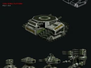 modular multilevel turrets mechs robots 3D Model