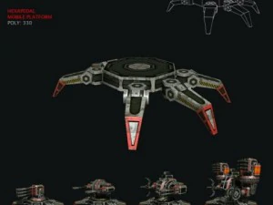 modular multilevel turrets mechs robots 3D Model