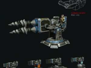 modular multilevel turrets mechs robots 3D Model