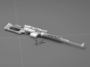 dragunov sniper rifle Model 3D