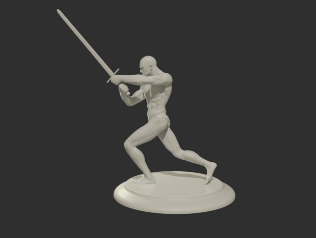 swordsman printready 3D Model .c4d .max .obj .3ds .fbx .stl .blend 