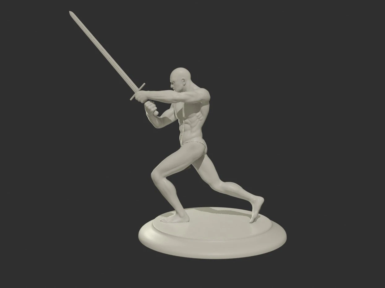 swordsman printready 3D Model .c4d .max .obj .3ds .fbx .stl .blend