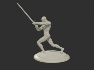 Schwertk&auml;mpfer druckfertig 3D Modell