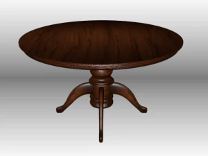 ronde salontafel hout 3D Model