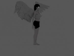 带翅膀的女巫 3D 模型
