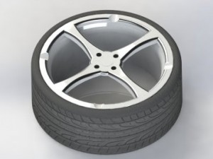 ash tray wheel of car Model 3D