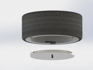 ash tray wheel of car Model 3D