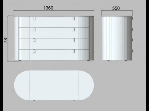 set of bedside table dresser and drawer chest 3D Model