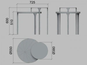 side table brabbu luray 3D Model