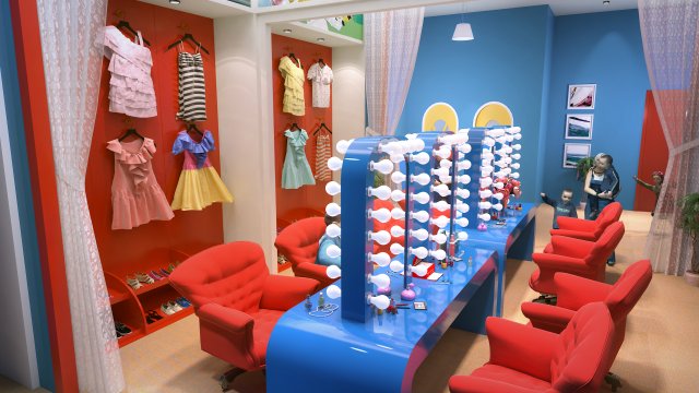 childrens amusement park 06 3D Model .c4d .max .obj .3ds .fbx .stl .blend 