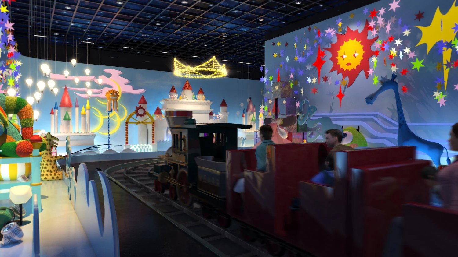 amusement park ferris wheel kids carousel children playground play ground colored toy theme 3D Model .c4d .max .obj .3ds .fbx .stl .blend 