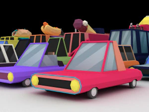 pacote lowpoly de ve&iacute;culos Modelo 3D