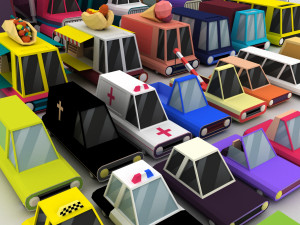 vehicles lowpoly pack Modelo 3D