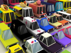 pacote lowpoly de ve&iacute;culos Modelo 3D