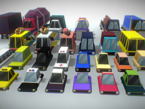 pacote lowpoly de ve&iacute;culos Modelo 3D