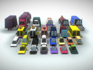 vehicles lowpoly pack 3D Model