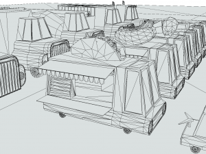 vehicles lowpoly pack Modelo 3D