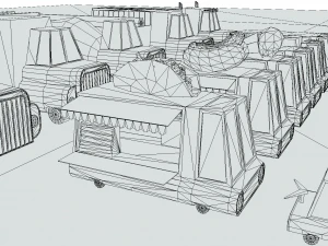 pacote lowpoly de ve&iacute;culos Modelo 3D