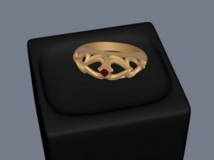 ring with ruby 3D-printmodel