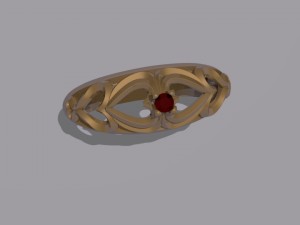 ring with ruby 3D-printmodel