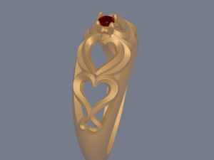 ring with ruby 3D-printmodel