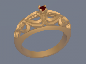 ring with ruby 3D-printmodel