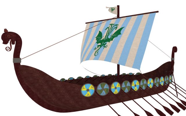 viking ship Model 3D .c4d .max .obj .3ds .fbx .stl .blend 